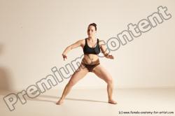 Underwear Martial art Woman White Moving poses Average long colored Dynamic poses Academic